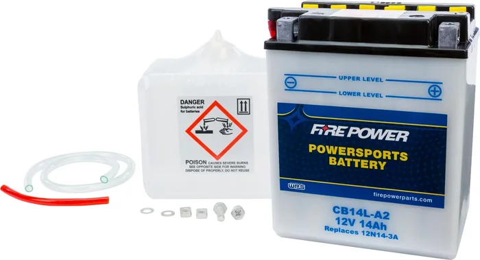 FIRE POWER CB14L-A2 12V Heavy Duty Battery w/Acid Pack - Reliable Power for Powersports