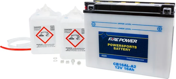 FIRE POWER CB16AL-A2 12V Heavy Duty Battery w/Acid Pack - Reliable Power for Powersports
