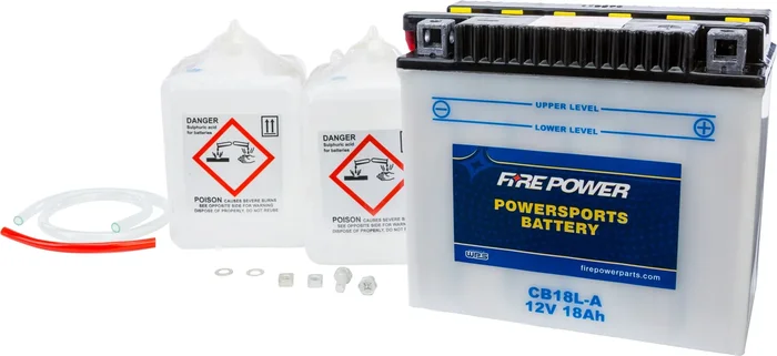 FIRE POWER CB18L-A 12V Heavy Duty Battery w/Acid Pack - Reliable Power for Powersports