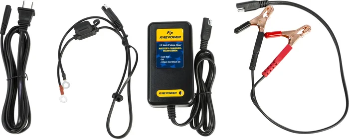 FIRE POWER 12V/2Amp Battery Charger - 12V Lead Acid & LiFePO4 Powersport Battery Charger