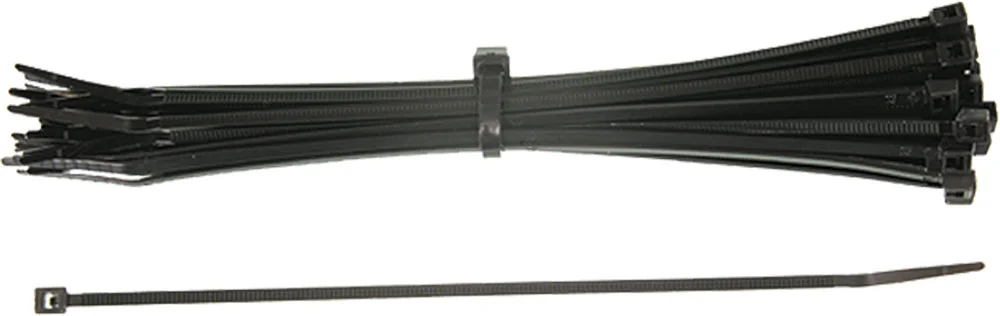 SP1 Black Nylon Cable Ties - Durable, Non-Corrosive Wire Ties for Powersports & Industrial Use