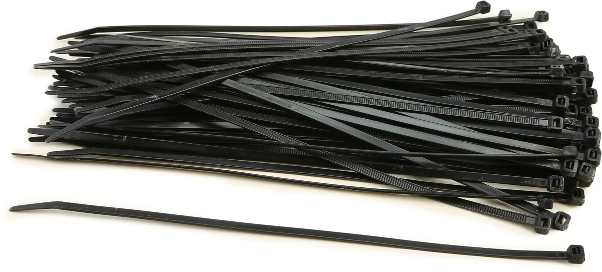 SP1 Black Nylon Cable Ties - 100/PK Durable Wire Ties for Powersports Tools