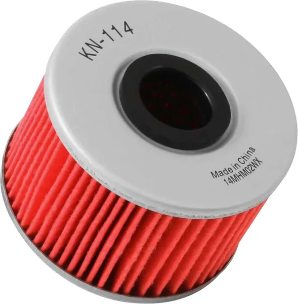K&N KN-114 Oil Filter - High-Flow Synthetic Media for Racing Performance