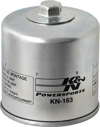 K&N KN-163 Oil Filter - Racing-Grade Synthetic Media for High-Flow Performance