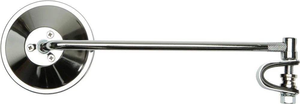 EMGO Clamp-On Universal Mirror - Blue Tint Stainless Steel Handlebar Mirror for Riders