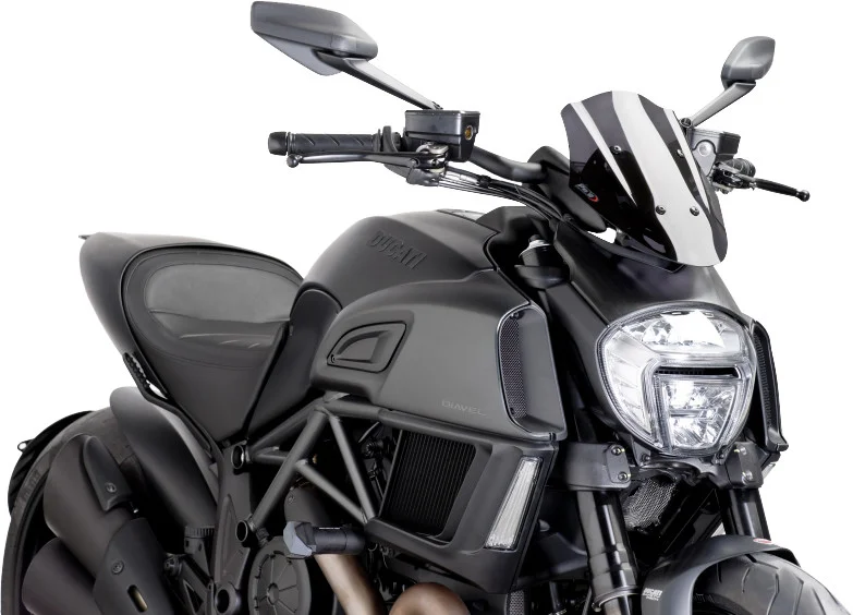 PUIG 7592F Naked New Gen Windscreen - Premium Motorcycle Windscreen for Enhanced Rider Comfort