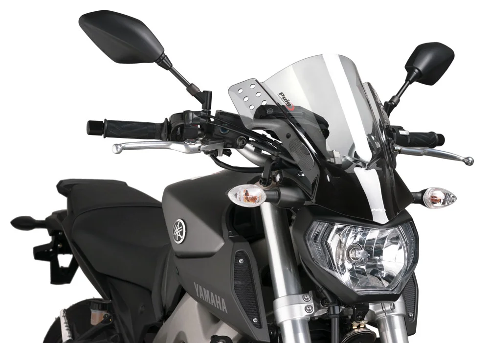 PUIG 5881W Universal Mount Windscreen - Adjustable Wind Protection for Motorcycles