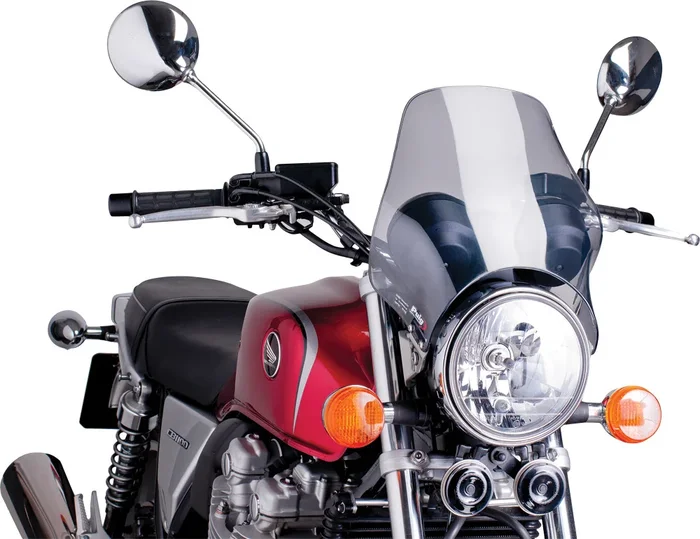 PUIG 0869H Universal Mount Windscreen - Adjustable Windshield for Motorcycles