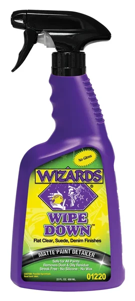 WIZARDS 01220 Wipe Down Paint Detailer - 22 Oz Waterless Car Shine Spray for Powersports Vehicles