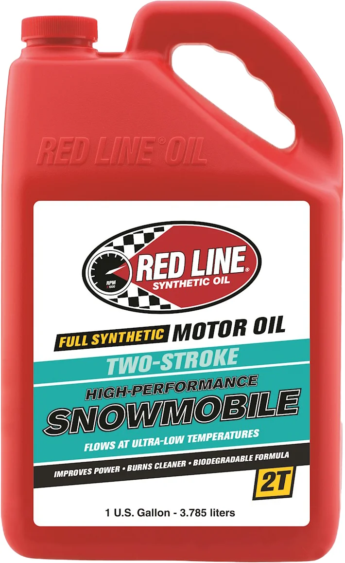 RED LINE 2-Cycle Snowmobile Oil - 1 Gallon Synthetic 2-Stroke Engine Oil for High-Performance Snowmobiles