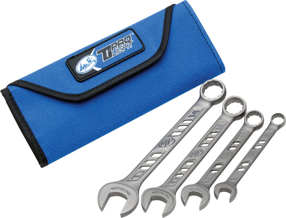 Motion Pro TiProlight Titanium 4-Piece Combination Wrench Set – Durable, Lightweight, Precision Tools for Riders