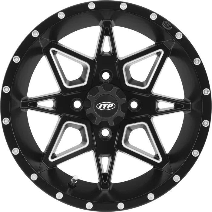 ITP Storm Series Tornado Wheel - 14x7 Matte Black Milled Racing Wheel for Powersports