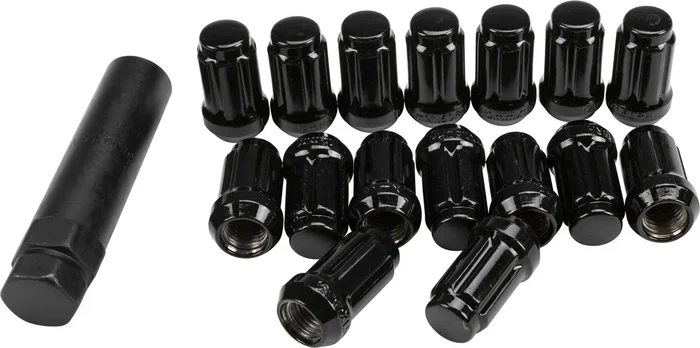 AWC Chrome Steel Wheel Lug Nut - Black, M12 x 1.5 Thread, 20-Pack for Powersports Vehicles