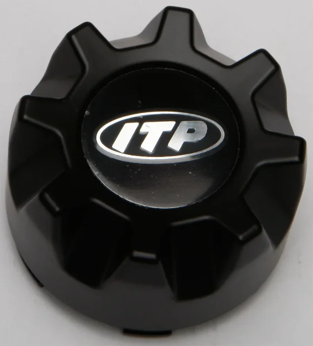 ITP Cast Aluminum Wheel Center Cap - Durable 4.25" Black Wheel Component