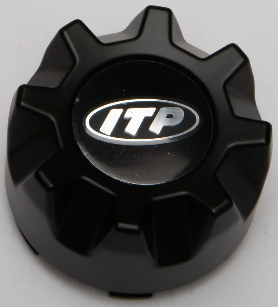 ITP Cast Aluminum Wheel Center Cap - Durable 4.25" Black Wheel Component