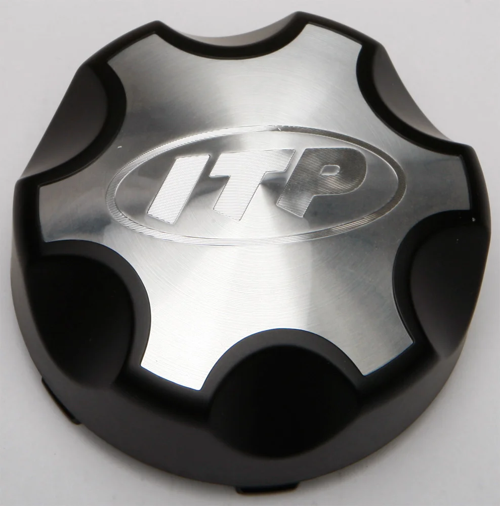 ITP C137SD Cast Aluminum Wheel Center Cap - Durable Black 4.25" Fit for Powersports Vehicles