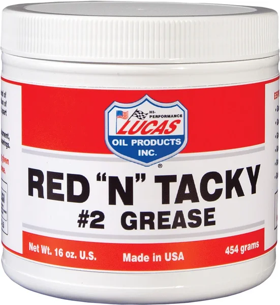 LUCAS Red 'N' Tacky Grease - High-Performance Motorcycle Grease for Long-Lasting Protection