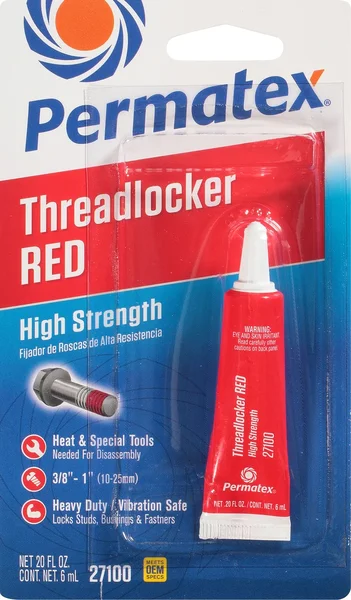 PERMATEX 27100 High Strength Liquid Threadlocker - Anaerobic Adhesive for Heavy-Duty Fasteners