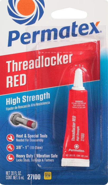 PERMATEX 27100 High Strength Liquid Threadlocker - Anaerobic Adhesive for Heavy-Duty Fasteners