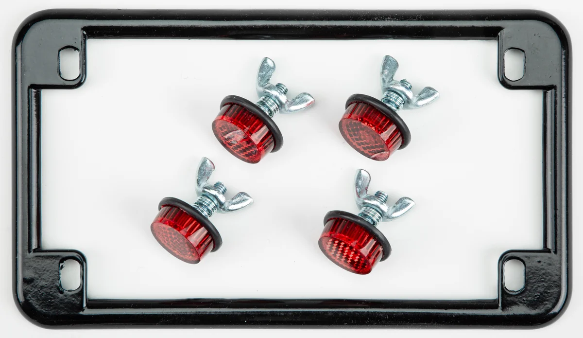 CHRIS PRODUCTS License Plate Frame with Reflectors - Durable Body Mount for Powersports Vehicles