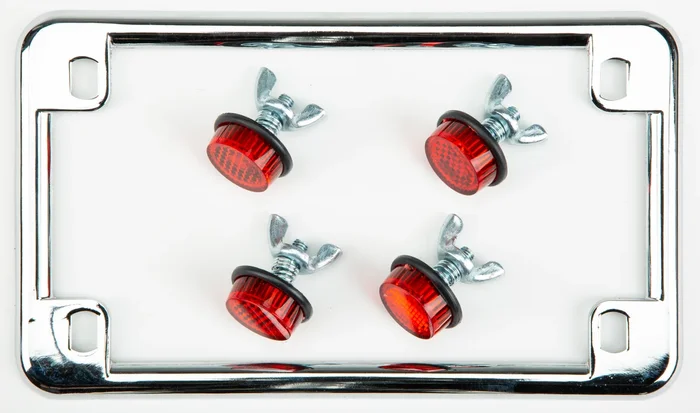 CHRIS PRODUCTS License Plate Frame with Reflectors - Durable Body Mount for Powersports Vehicles