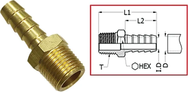 SP1 MR-07305-2 Hose Barb Fitting - Durable Intake/Carb/Fuel System Fitting for Powersports