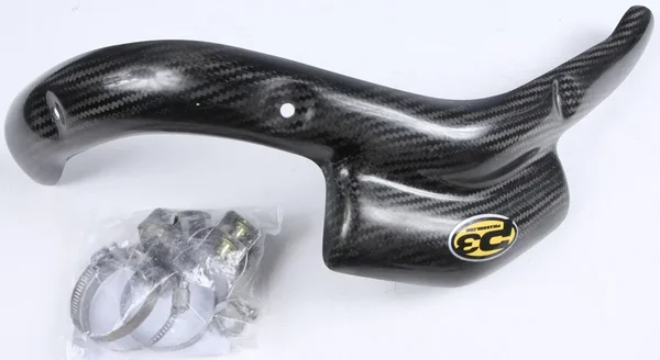 P3 Carbon Fiber Header Heat Shield - 4-Stroke Exhaust Pipe Guard for Off-Road Bikes