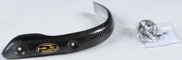 P3 Carbon Fiber Header Heat Shield - 4-Stroke Exhaust Pipe Guard for Off-Road Bikes