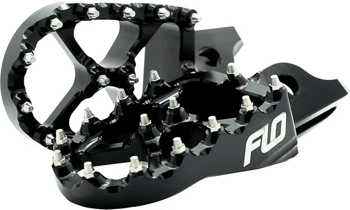 FLO MOTORSPORTS Pro Series Footpegs - Durable Black Foot Controls for Powersports