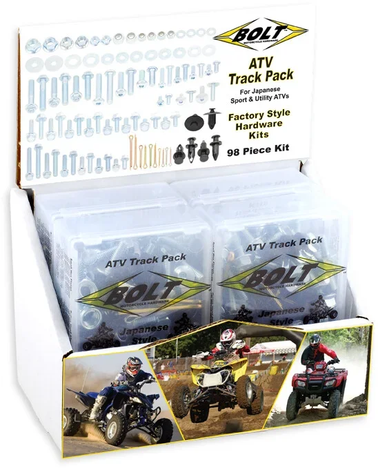 BOLT ATV Bolt Track 6-Pack - Steel Traction Studs for ATV Tires - Display Kit