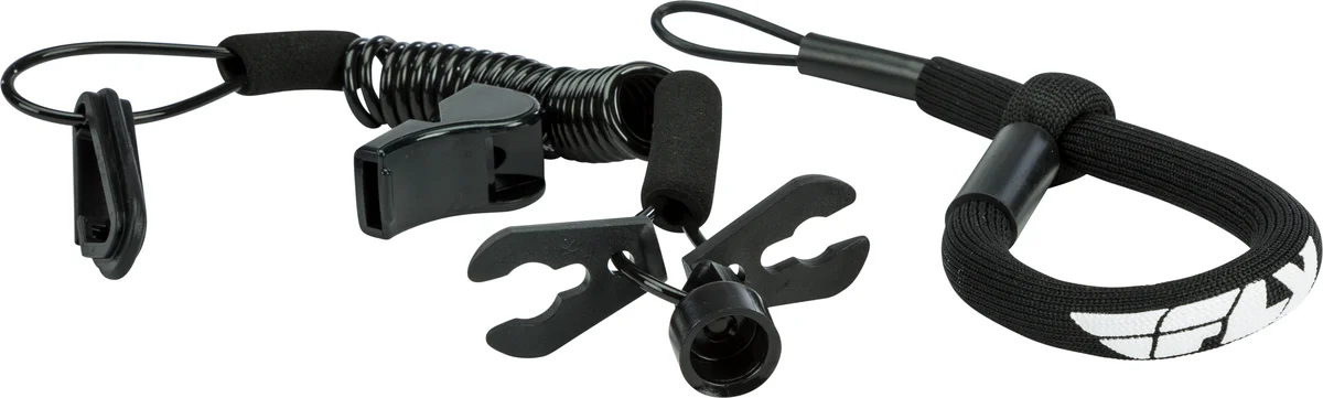 Fly Racing FUJL-2389-BLK Ultra Cord Floating Tethercord - Durable Safety Lanyard for Riders