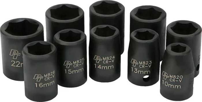 PERFORMANCE TOOL - M593DB - 1/2" Metric Impact Socket Set