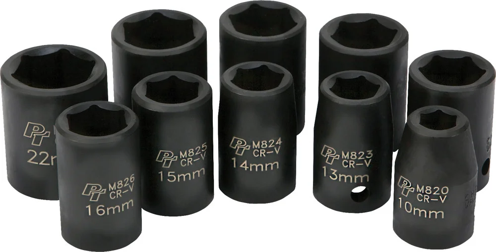 PERFORMANCE TOOL - M593DB - 1/2" Metric Impact Socket Set