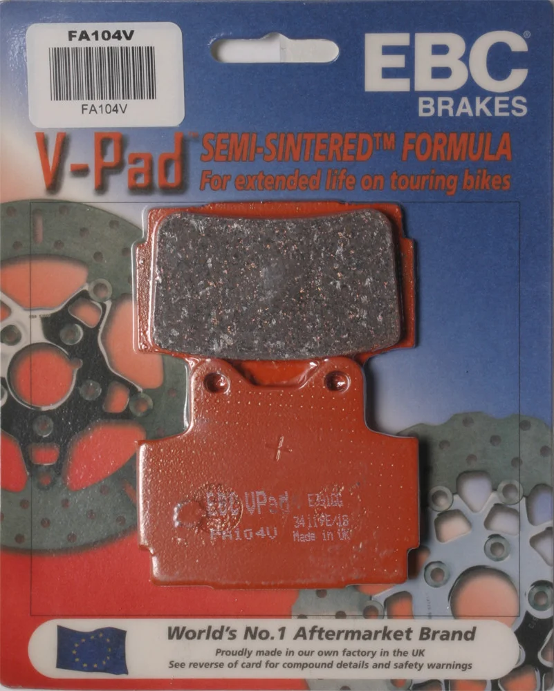 EBC Brakes FA104V V-Series Semi-Sintered Brake Pads - High-Performance Motorcycle Brake Pads