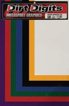 DIRT DIGITS Universal Number Plate Background - Durable Black Polycarbonate Decal for Powersports