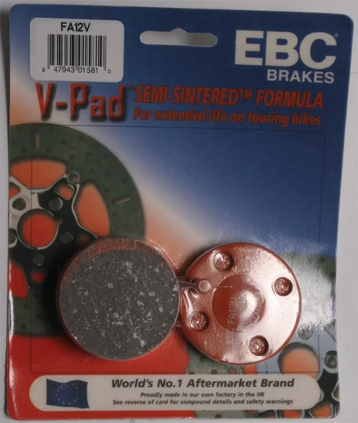 EBC Brakes FA12V V-Series Semi-Sintered Brake Pads - High-Performance Motorcycle Brake Pads
