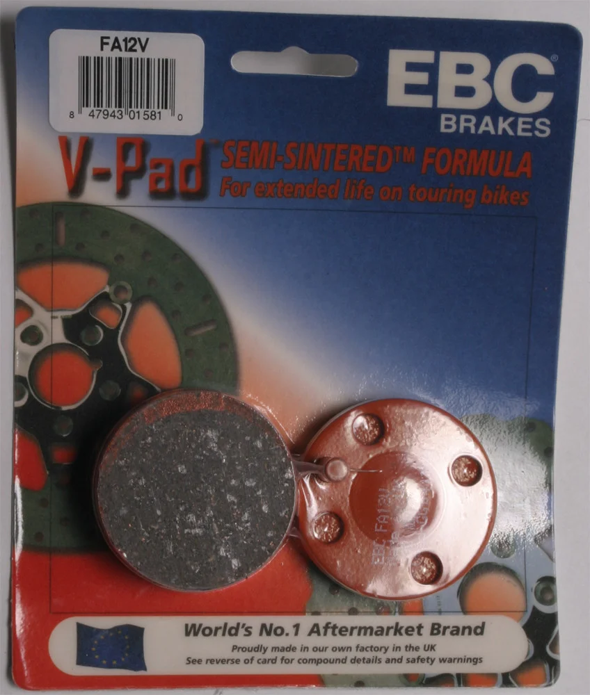 EBC Brakes FA12V V-Series Semi-Sintered Brake Pads - High-Performance Motorcycle Brake Pads