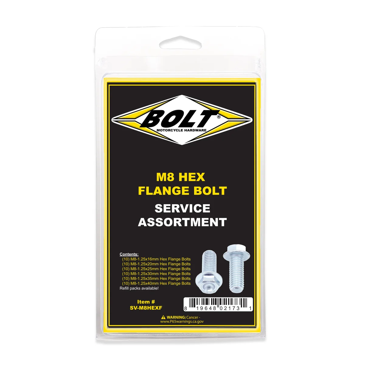 BOLT - SV-M8HEXF - M8 10mm Hex Flange Bolts