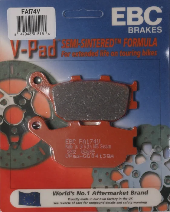 EBC Brakes FA174V V-Series Semi-Sintered Brake Pads - High-Performance Motorcycle Brake Pads
