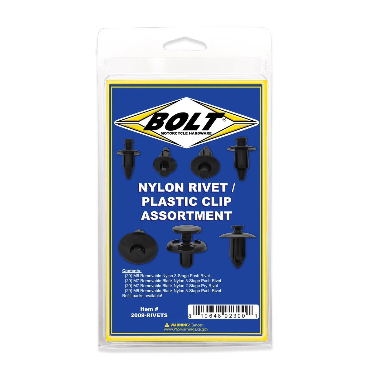 BOLT 2009-RIVETS ATV Nylon Rivet Kits - Durable Fastening Solutions for Off-Road Vehicles