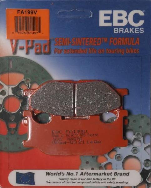 EBC Brakes FA199V V-Series Semi-Sintered Brake Pads - High-Performance Motorcycle Brake Pads