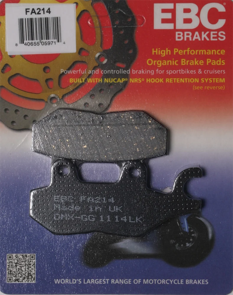 EBC FA214 Standard Brake Pads - High-Performance Motorcycle Brake Pads for Enhanced Stopping Power