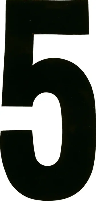 DIRT DIGITS XT43B-5 Extreme Digit Stick-on Numbers - Competition-Approved Graphics Decals