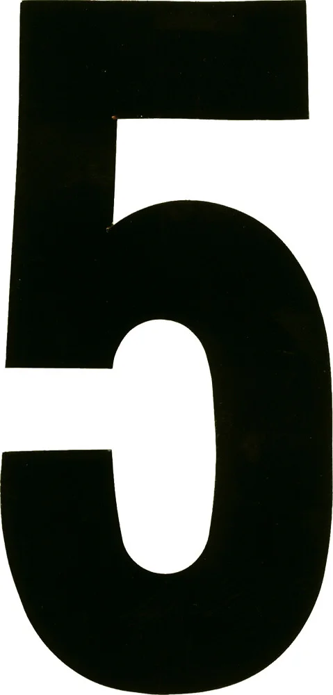 DIRT DIGITS XT43B-5 Extreme Digit Stick-on Numbers - Competition-Approved Graphics Decals