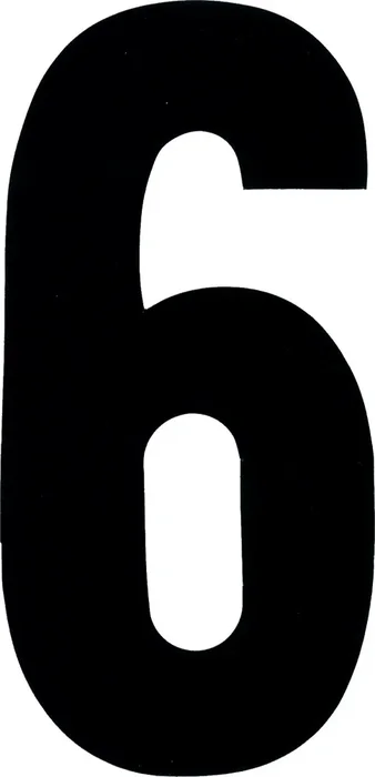 DIRT DIGITS XT63B-6 Extreme Digit Stick-on Numbers - Competition-Approved Graphics/Decals for Powersports