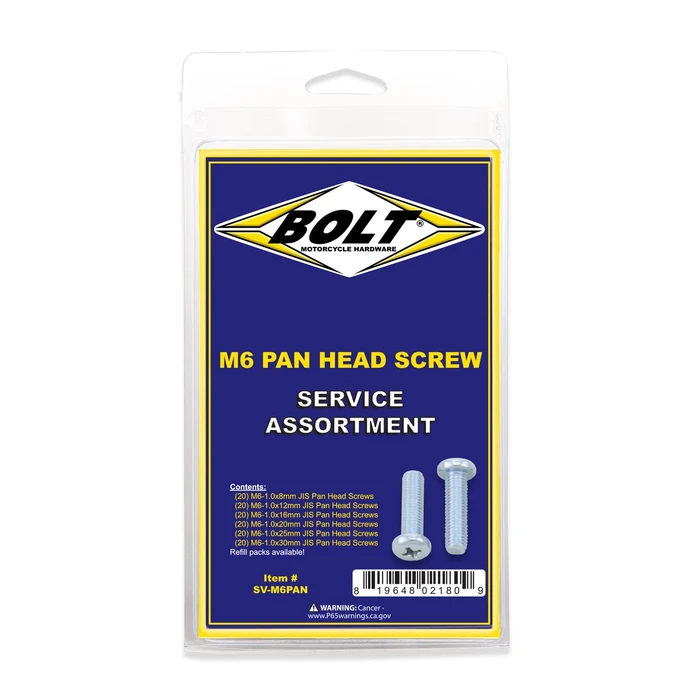 BOLT - SV-M6PAN - M6 Phillips Head Assortment 120/PK