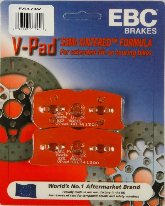 EBC FA474V Semi-Sintered Brake Pads - High-Performance Brakes for Street & Dirt Bikes