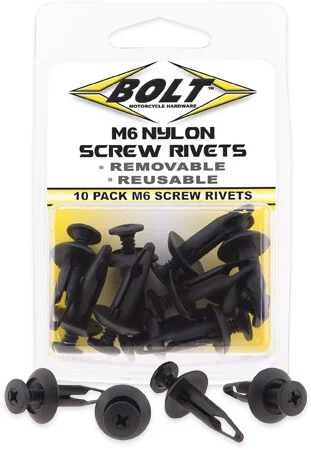 BOLT 2005-6SCRW ATV Nylon Rivet Kit - Durable, Weather-Resistant Fastening Solution