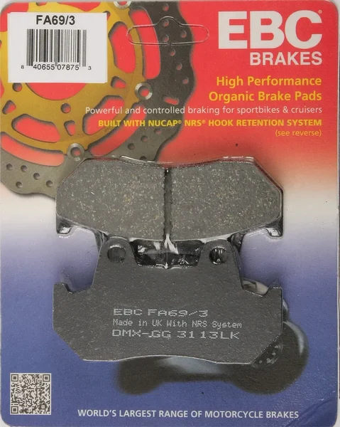 EBC FA69/3 Standard Brake Pads - High-Performance Motorcycle Brake Pads
