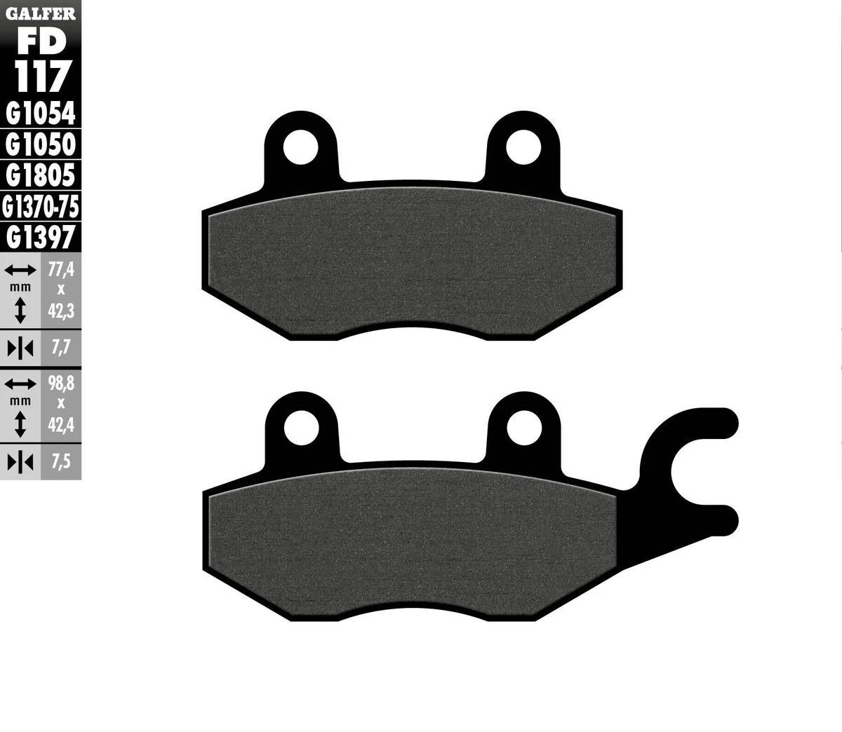 GALFER - FD117G1054 - G-Semi-Metallic Brake Pads